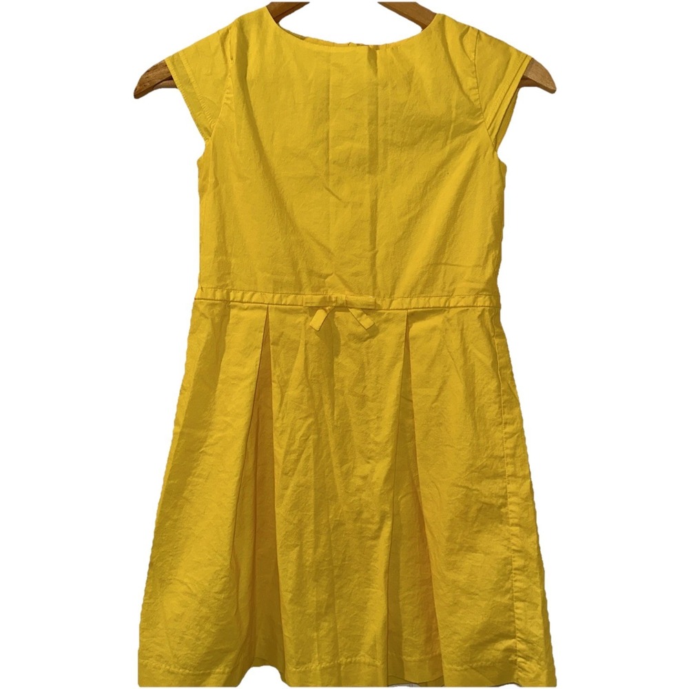 Jacadi Paris France Yellow Pleated Fit Flare Dress 10 Classic Preppy Spring